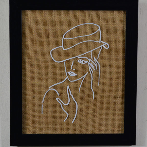 abstract-model-sketch-on-glass-in-fibre-frame12x10-inches